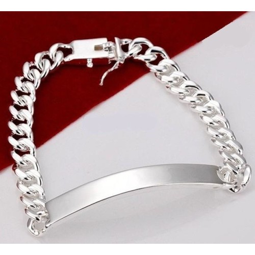 ESCLAVA UNISEX PLATA LAMINADA, DOS TAMAÑOS