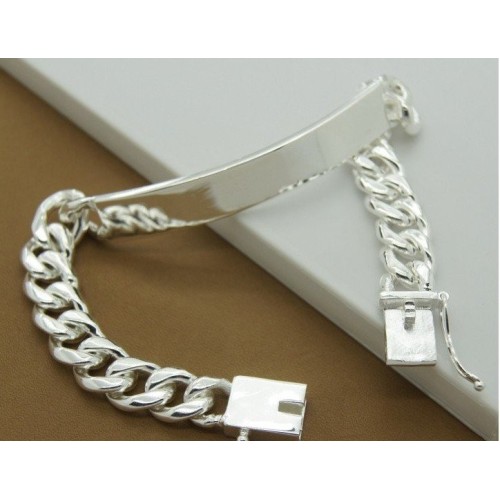 ESCLAVA UNISEX PLATA LAMINADA, DOS TAMAÑOS