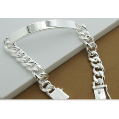 ESCLAVA UNISEX CHAPADA EN PLATA, DOS TAMAÑOS