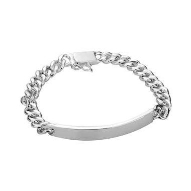 ESCLAVA UNISEX PLATA LAMINADA, DOS TAMAÑOS, GRABACIÓN GRATUITA