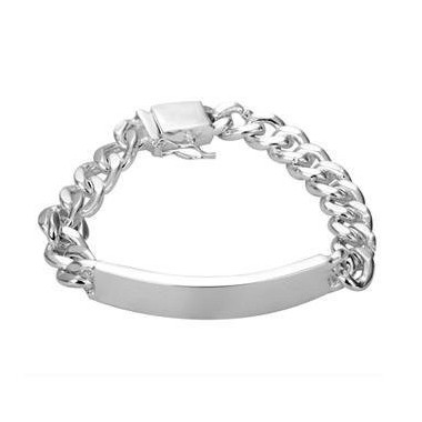 ESCLAVA UNISEX PLATA LAMINADA, DOS TAMAÑOS, GRABACIÓN GRATUITA