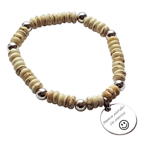 PULSERA PERSONALIZADA MEDALLAS Y JASPE