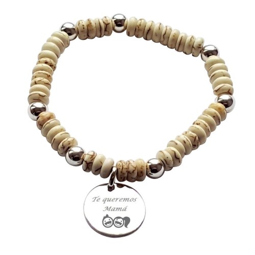 PULSERA PERSONALIZADA MEDALLAS Y JASPE