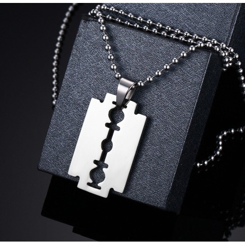 COLGANTE CUCHILLA DE AFEITAR EN ACERO