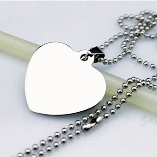 COLGANTE PLACA CORAZÓN PARA GRABAR FOTO O TEXTO