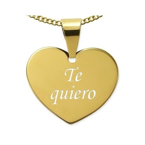 COLGANTE CORAZÓN DE ACERO PARA GRABAR FOTO O TEXTO