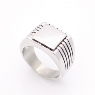 ANILLO SELLO PARA HOMBRE EN ACERO MACIZO