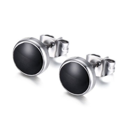 PENDIENTES BOTÓN NEGROS UNISEX