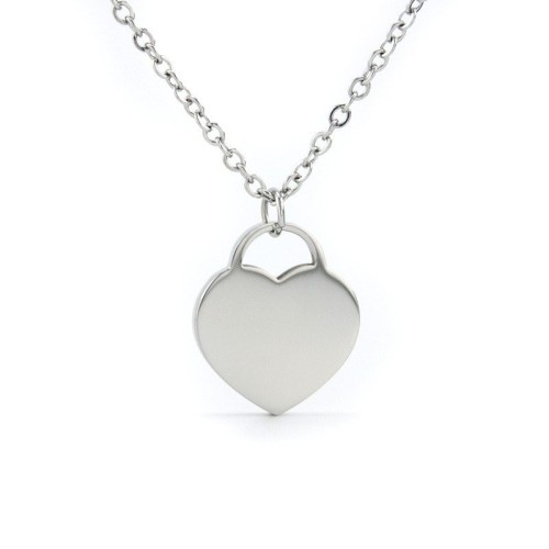 COLGANTE CORAZÓN EN ACERO CON CADENA (SE GRABA)