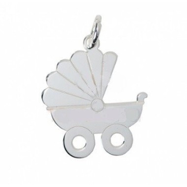 COLGANTE DE PLATA CARRITO BEBÉ PARA GRABAR