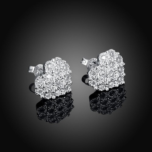 PENDIENTES CORAZÓN, CON CIRCONITA Y PLATA 925