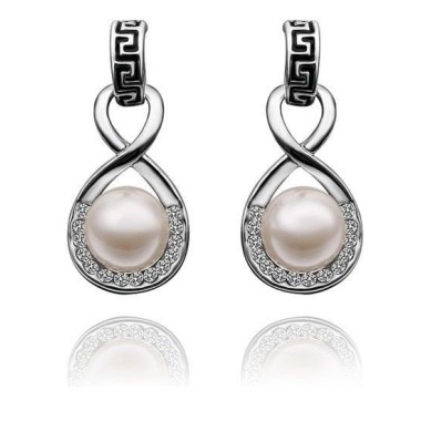 PENDIENTES PERLA GRECA CON ORO 18 K