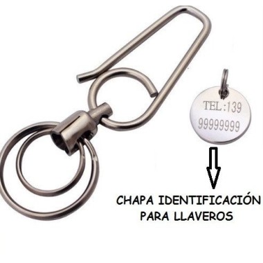 CHAPA IDENTIFICACIÓN PARA LLAVEROS, BOLSOS...