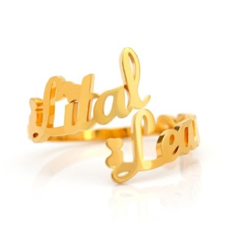 ANILLO PERSONALIZADO 2 NOMBRES, 3 COLORES - POR ENCARGO