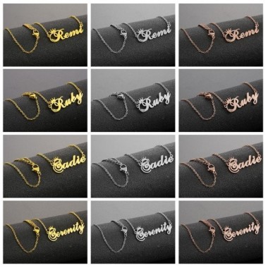 COLLAR PERSONALIZADO CORONA CON NOMBRE EN 3 COLORES - POR ENCARGO