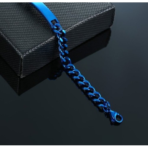 ESCLAVA ACERO AZUL (SE GRABA)