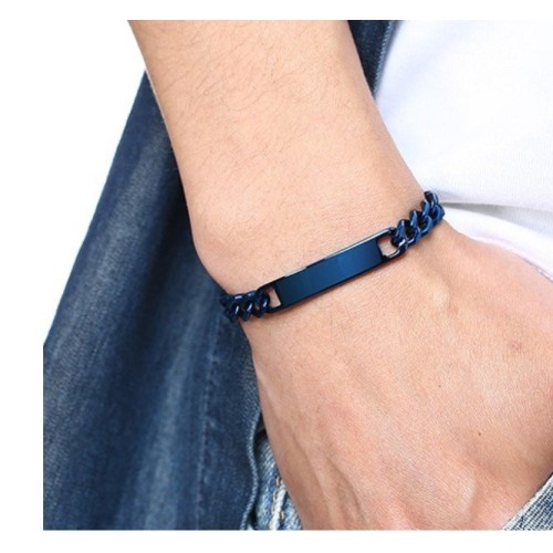 ESCLAVA ACERO AZUL (SE GRABA)