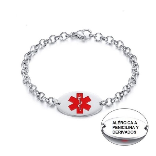 PULSERA MÉDICA, ALERTA ALÉRGICOS, ALZHEIMER