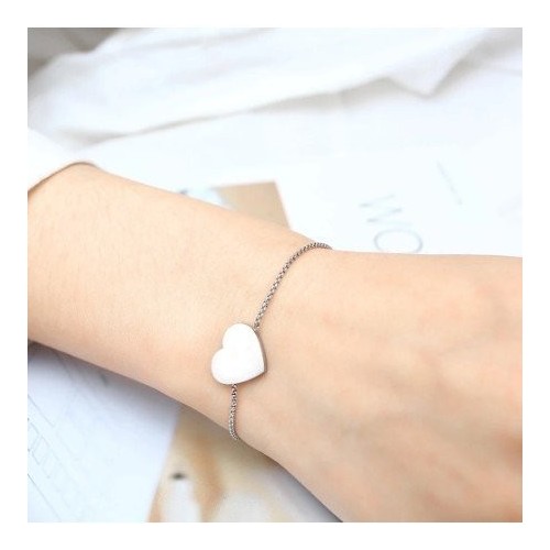 PULSERA ACERO CON CORAZÓN PARA GRABAR