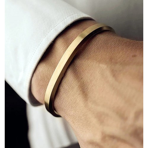 BRAZALETE RÍGIDO AJUSTABLE, ACERO INOXIDABLE