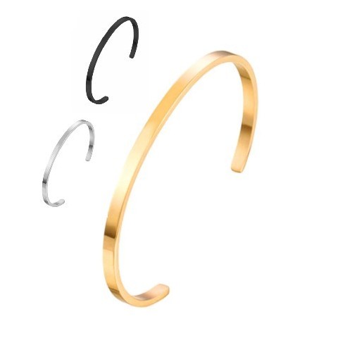 BRAZALETE RÍGIDO AJUSTABLE, ACERO INOXIDABLE