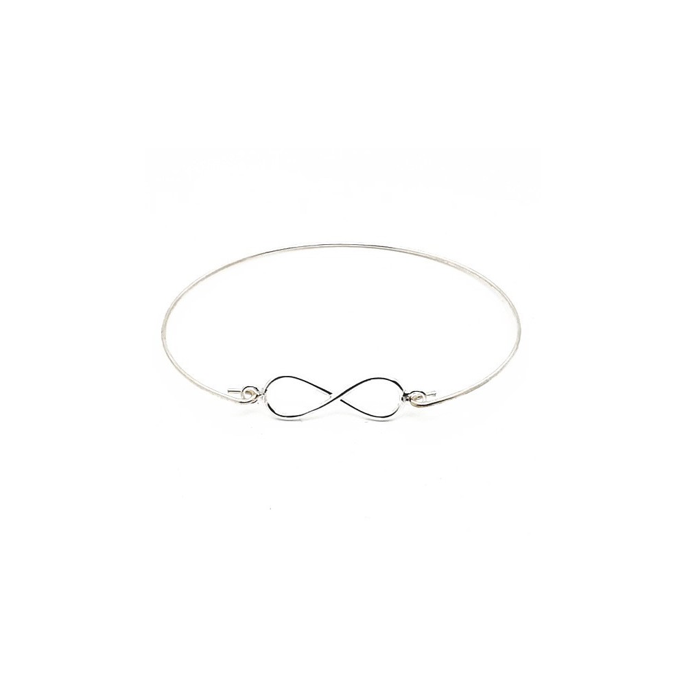 PULSERA INFINITO RÍGIDA, 100% PLATA DE LEY