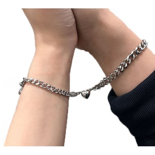 DOS PULSERAS CON IMÁN CORAZÓN PARA PAREJAS