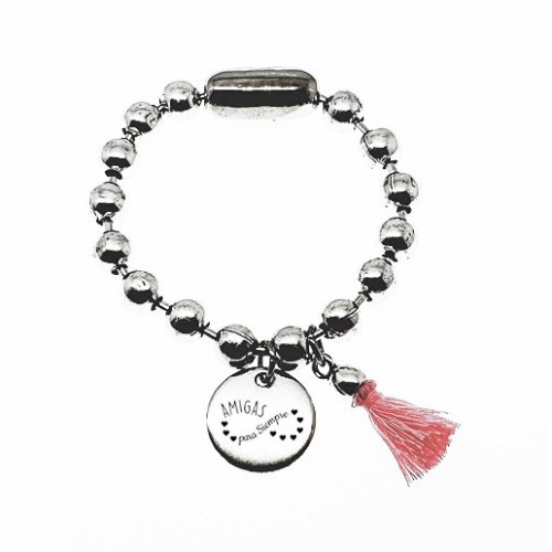 PULSERA BOLAS CON CHAPA PERSONALIZADA