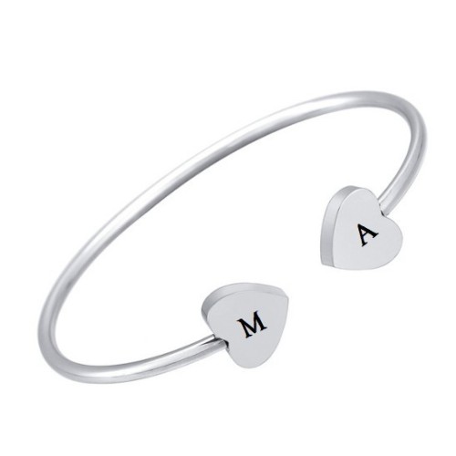 PULSERA ACERO CON CORAZONES PARA GRABAR