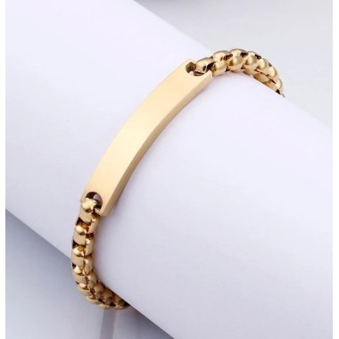 ESCLAVA ACERO Y ORO DE DISEÑO (SE GRABA)