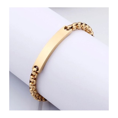 ESCLAVA ACERO Y ORO DE DISEÑO (SE GRABA)