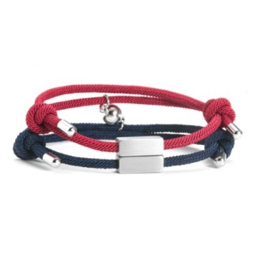 2 PULSERAS PARA PAREJAS CON IMÁN Y TUBO PERSONALIZADO, VARIOS COLORES