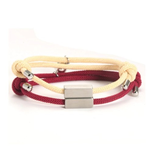 2 PULSERAS PARA PAREJAS CON IMÁN Y TUBO PERSONALIZADO, VARIOS COLORES