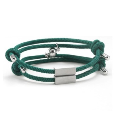 2 PULSERAS PARA PAREJAS CON IMÁN Y TUBO PERSONALIZADO, VARIOS COLORES