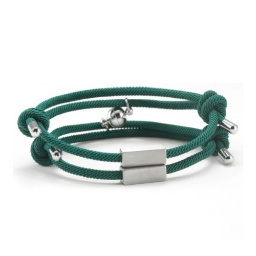 2 PULSERAS PARA PAREJAS CON IMÁN Y TUBO PERSONALIZADO, VARIOS COLORES