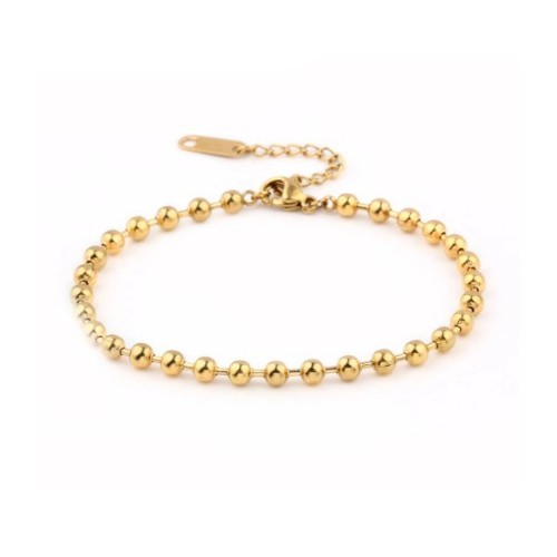 PULSERA BOLITAS CON CHAPITA PERSONALIZADA