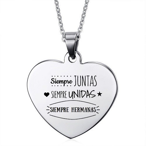 COLGANTE PLACA CORAZÓN PARA GRABAR FOTO O TEXTO