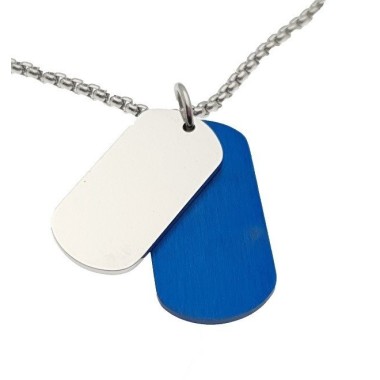 CHAPAS DOBLES IDENTIFICACIÓN PEQUEÑAS, ACERO, VARIOS COLORES