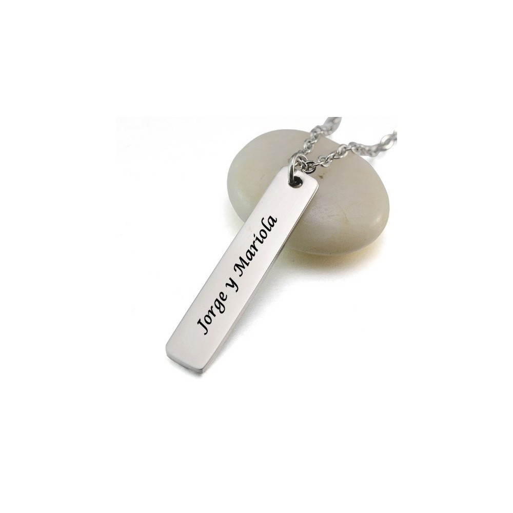 COLGANTE BARRA PLANA ACERO, PERSONALIZABLE