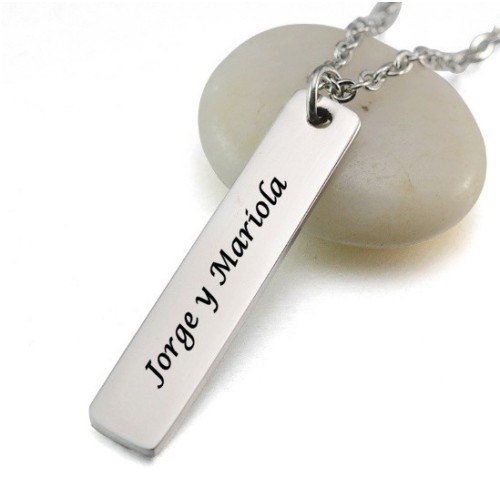 COLGANTE BARRA PLANA ACERO, PERSONALIZABLE