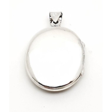 COLGANTE RELICARIO PORTAFOTOS OVALADO, 100% PLATA DE LEY