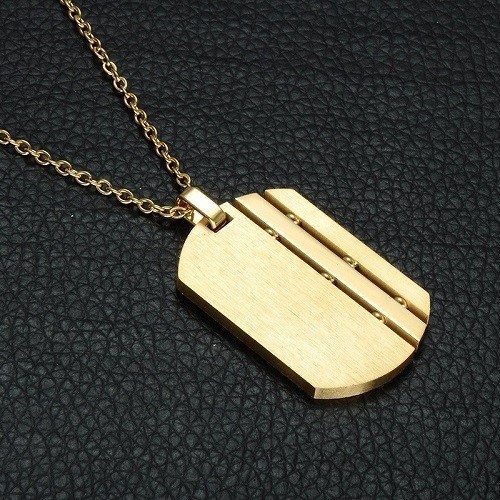 COLGANTE CHAPA DISEÑO ACERO Y ORO, DOS COLORES