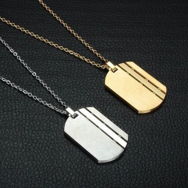 COLGANTE CHAPA DISEÑO ACERO Y ORO, DOS COLORES