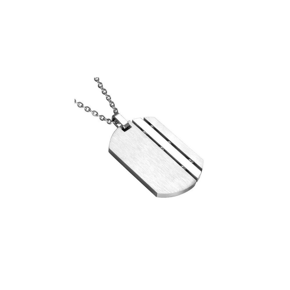 COLGANTE CHAPA DISEÑO ACERO Y ORO, DOS COLORES