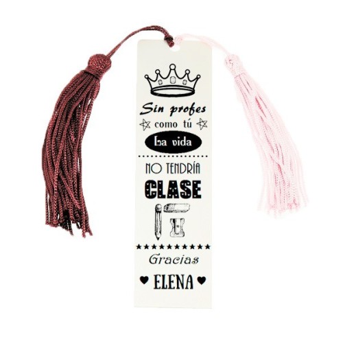 MARCAPÁGINAS PERSONALIZADO CON NOMBRE PARA PROFESORES