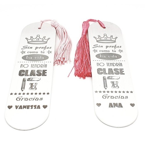 MARCAPÁGINAS PERSONALIZADO CON NOMBRE PARA PROFESORES