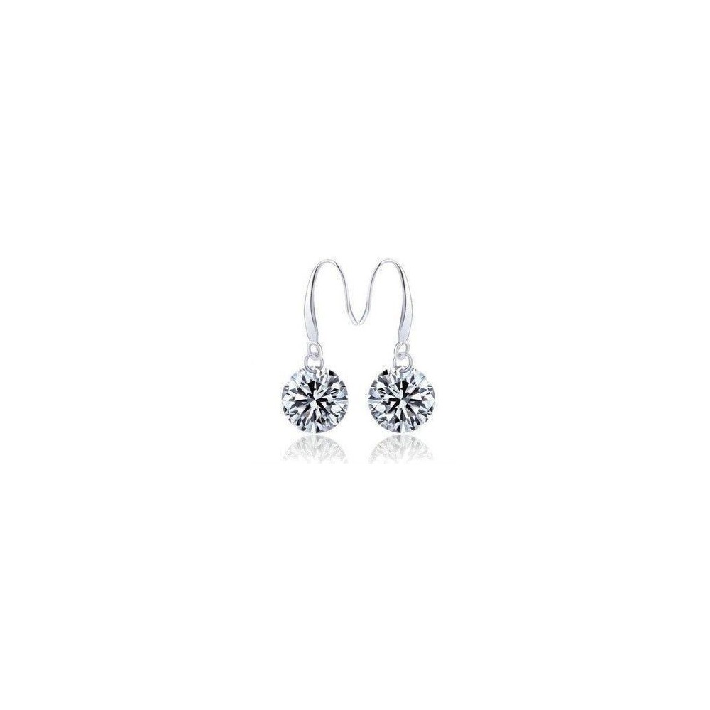 PENDIENTES SEMI LARGOS CON CIRCONITA EN PLATA S925