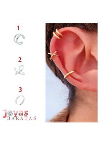 PENDIENTES EAR CUFF (1 UNIDAD) PLATA DE LEY