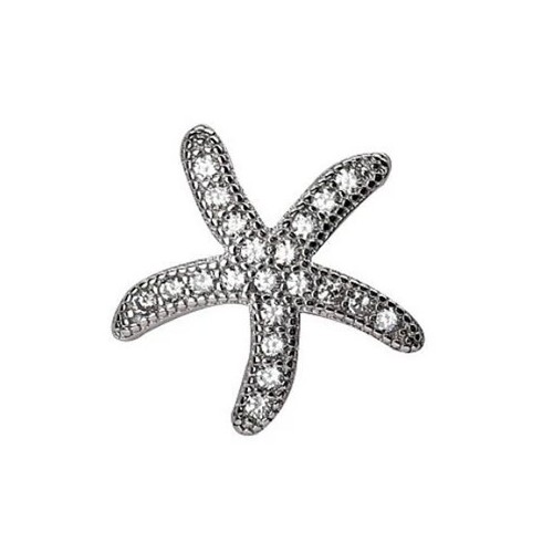 PENDIENTES ESTRELLA DE MAR CON ORO BLANCO 18 K
