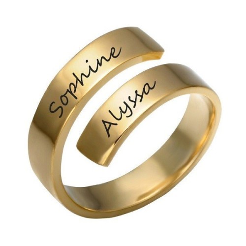 ANILLO PERSONALIZADO CON DOS NOMBRES, ACERO